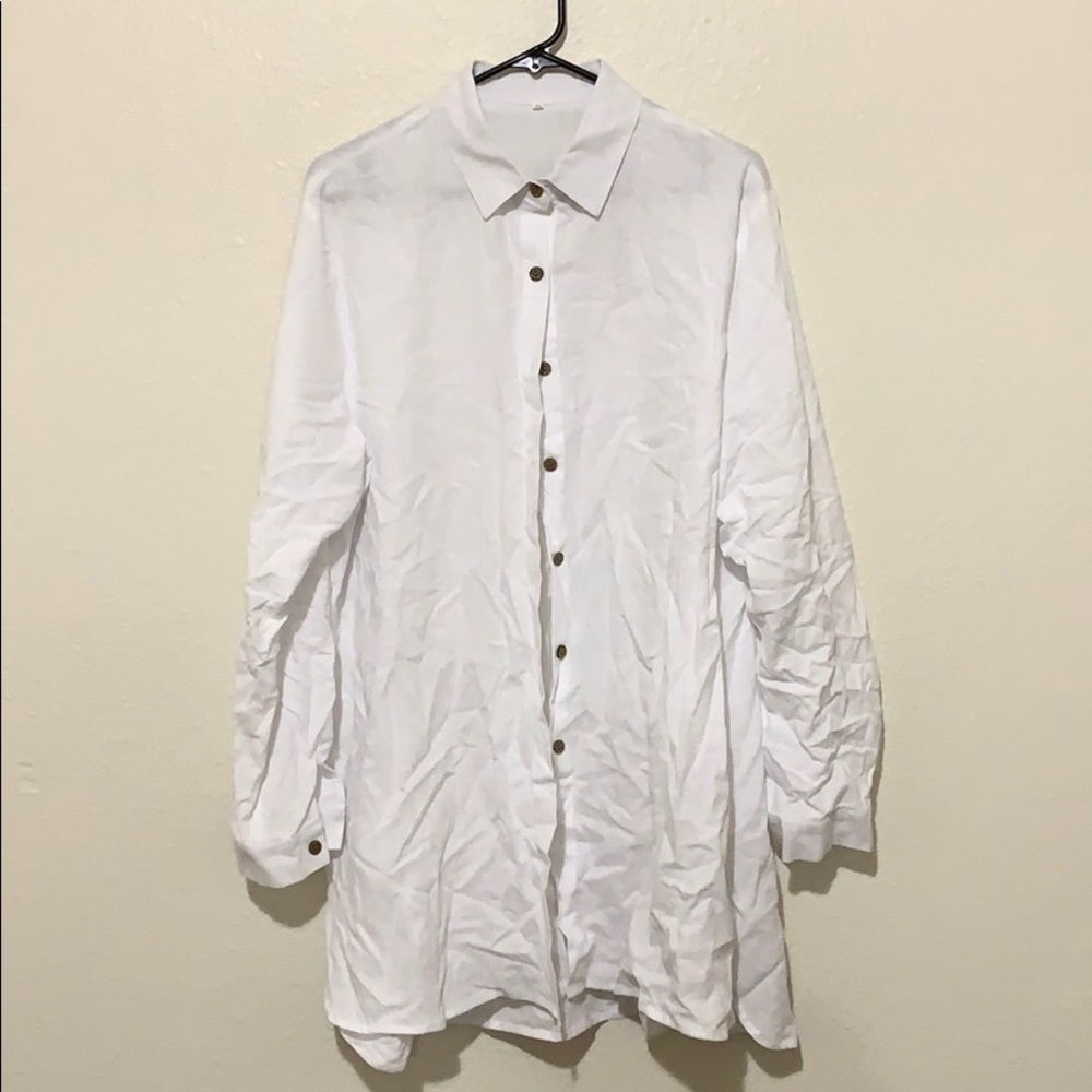 White button down top